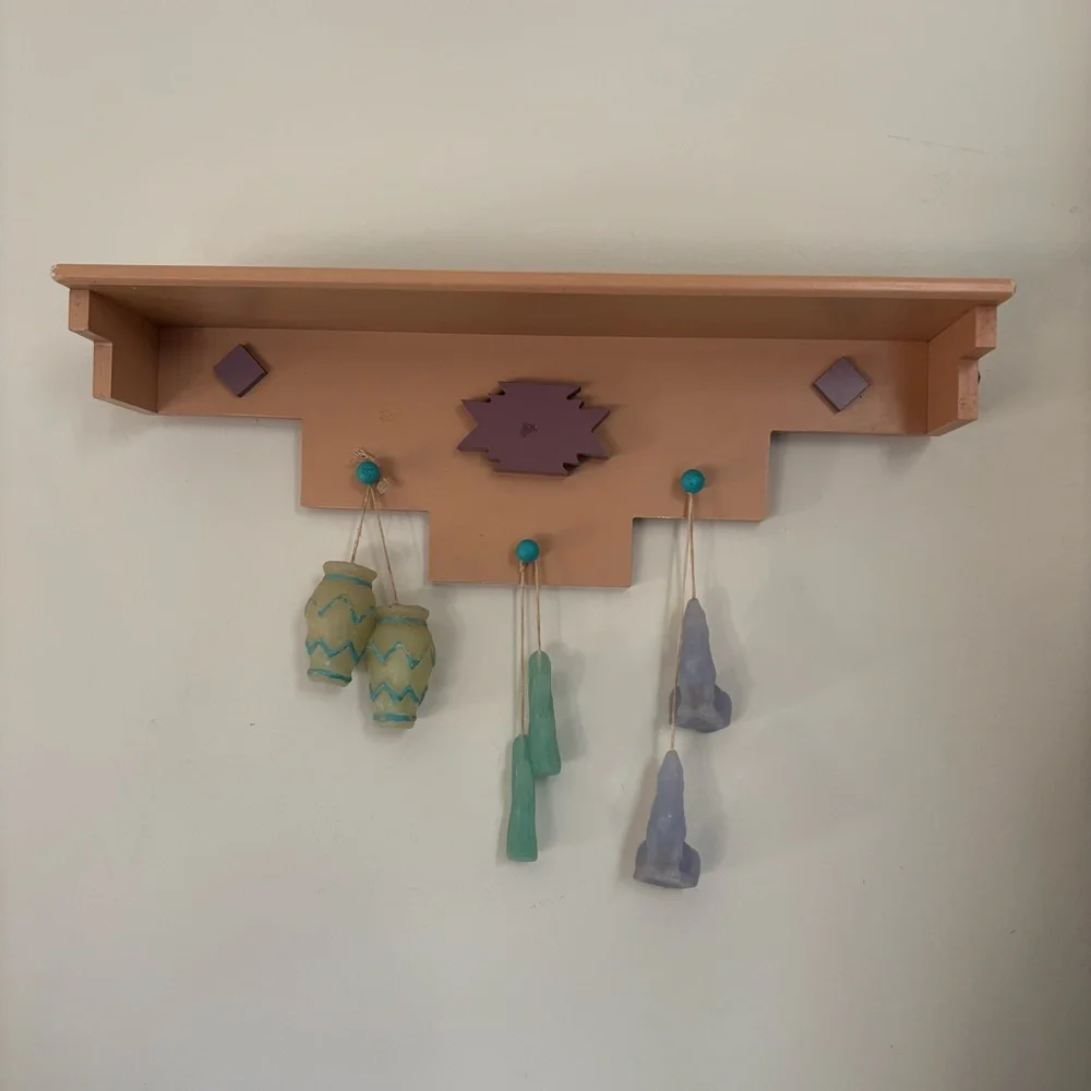 Southwestern Wall Shelf with Hanging Decor